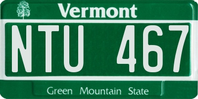 VT license plate NTU467