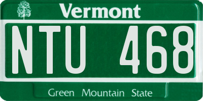 VT license plate NTU468