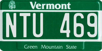 VT license plate NTU469