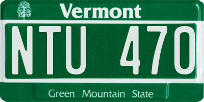 VT license plate NTU470