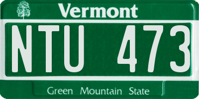 VT license plate NTU473