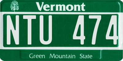 VT license plate NTU474