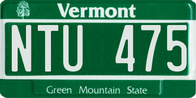 VT license plate NTU475