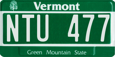VT license plate NTU477