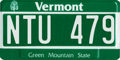 VT license plate NTU479