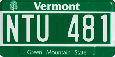 VT license plate NTU481