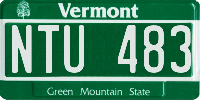 VT license plate NTU483