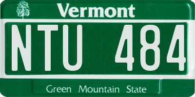 VT license plate NTU484