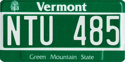 VT license plate NTU485