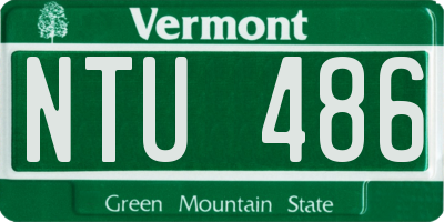 VT license plate NTU486