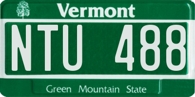 VT license plate NTU488