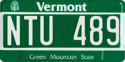 VT license plate NTU489