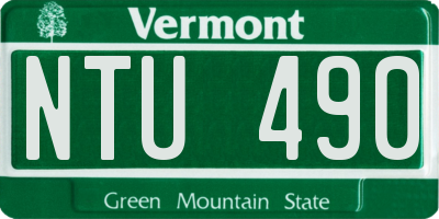 VT license plate NTU490