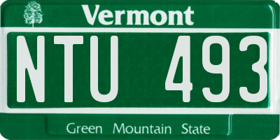 VT license plate NTU493