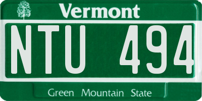 VT license plate NTU494