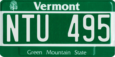 VT license plate NTU495