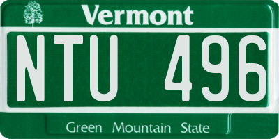 VT license plate NTU496