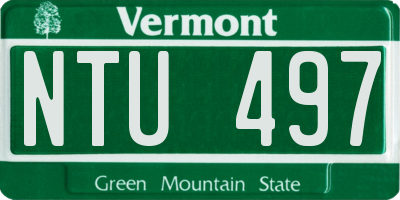 VT license plate NTU497