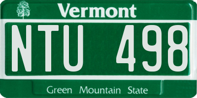 VT license plate NTU498