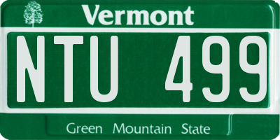 VT license plate NTU499