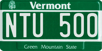 VT license plate NTU500