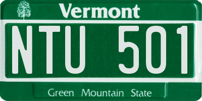 VT license plate NTU501
