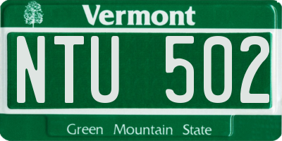 VT license plate NTU502