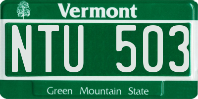 VT license plate NTU503