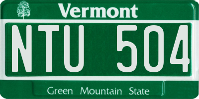 VT license plate NTU504