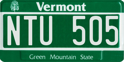 VT license plate NTU505