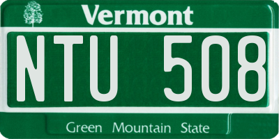 VT license plate NTU508