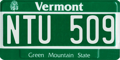 VT license plate NTU509