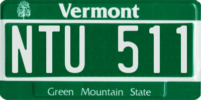 VT license plate NTU511
