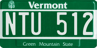 VT license plate NTU512