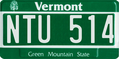 VT license plate NTU514