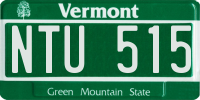 VT license plate NTU515