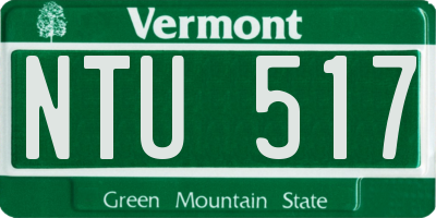 VT license plate NTU517