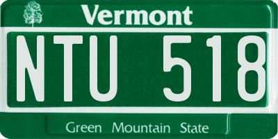 VT license plate NTU518