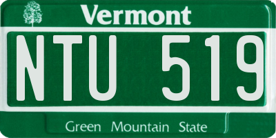 VT license plate NTU519