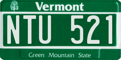 VT license plate NTU521