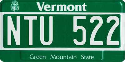 VT license plate NTU522
