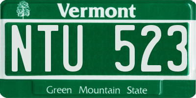 VT license plate NTU523