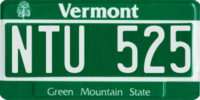 VT license plate NTU525