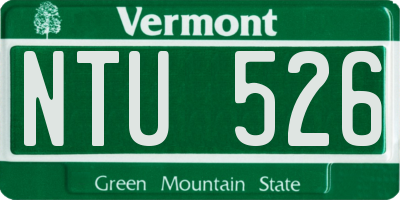 VT license plate NTU526