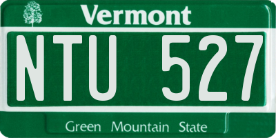 VT license plate NTU527