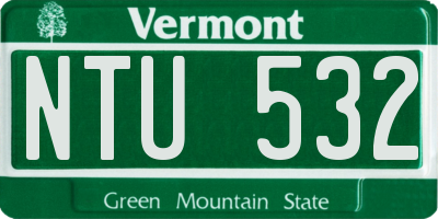 VT license plate NTU532