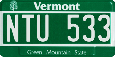 VT license plate NTU533