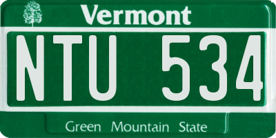 VT license plate NTU534