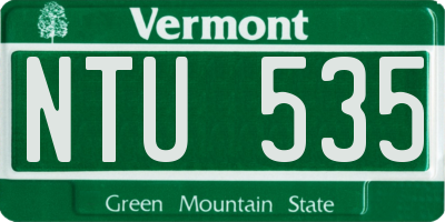 VT license plate NTU535