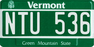 VT license plate NTU536
